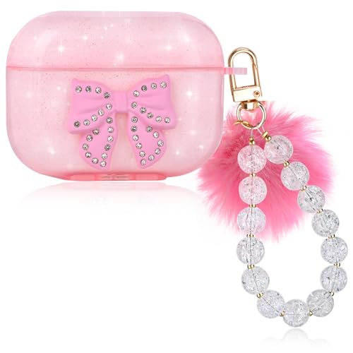 Mainrenka-Cute-Clear-Airpods-Pro-2nd-Generation-Case-Cover-Compatible-with-Pink-Kawaii-Bow-Airpods-Pro-2-Case-for-Women-Girl