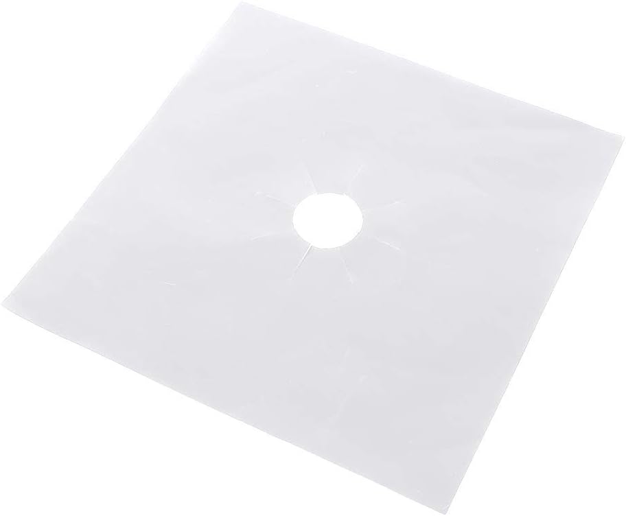 6pcs Stove Top Covers for Gas Burners, Reusable Stove Gap Burner Covers Non-Stick Stove Burner Covers Protector for Kitchen 27x27cm(Silver)