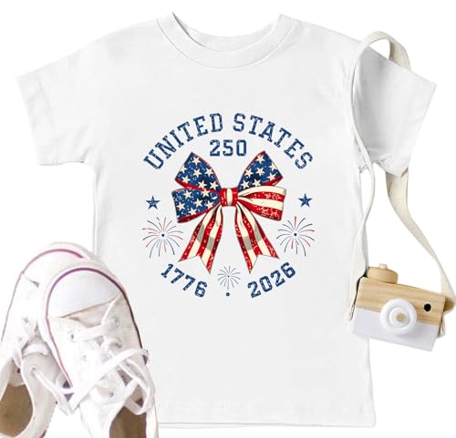 Image of CAZYCHILD Kids 250 Anniversary USA Shirts 250 Year American Flag Tshirt Boys and Girls Happy 250th Tee 4th of July Tops