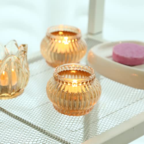 Goldeal Gold Round Tealight Holders,Set Of 12 Thick Glass,Tea Light Candle Holder,Votive Candle Holders Bulk,Candlestick For Wedding Decor,Baby Shower Party,Bridal Shower,Dinner,Table Centerpieces #TOP3