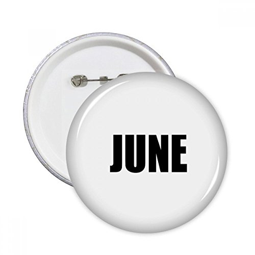 Badge bouton rond noir Mois de Juin XL pour décoration de vêtements