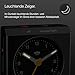 Braun Classic Analogue Travel Alarm Clock with Snooze and Light with Folding Map Lid, Black, BC05B