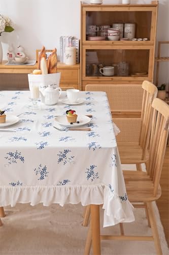 Nappe rectangulaire durable en coton bleu résistante - 6