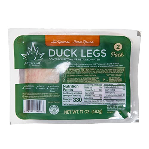 Maple Leaf Farms All Natural Duck Legs, 17 oz, 2 Pack (8.5 oz each)