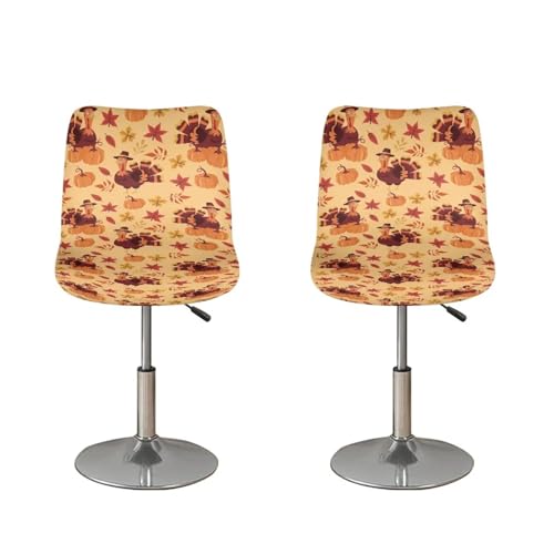 Housse de tabouret de bar extensible lot de 2 imprimé dinde - 2