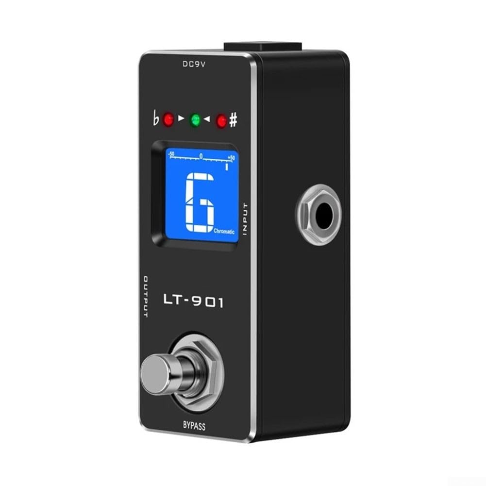 Rowin True Bypass Chromatisches Stimmpedal für Gitarre, LCD-Display, hohe Präzision ± 1 Cent, Mini-Größe bietet genaue Stimmleistung