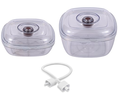 Luvele Vakuum Kanister Set von zwei 1L + 2 L BPA-frei Kanister | Küche Aufbewahrung Vakuum Container