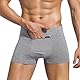 Ajkvoice Stash Pocket Unterwäsche für Männer, Herren Boxer Slips mit Einer geheimen Tasche. Groß(Grau)