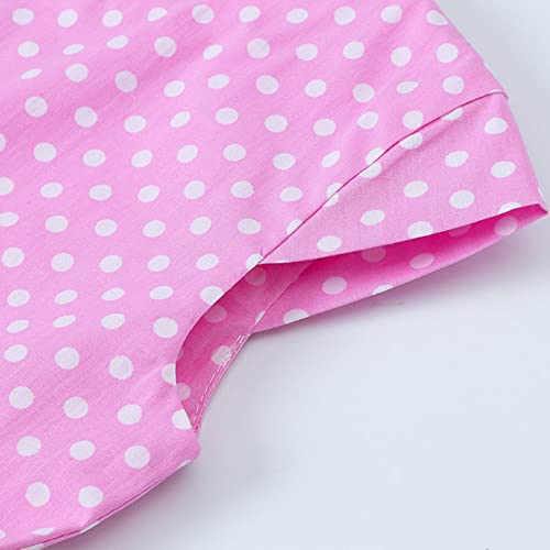 Kids 1950s Dresses for Girls Vintage 50s Style Polka Dot Dress Retro 50's Audrey Hepburn Rockabilly Party Swing Dress + Belt3