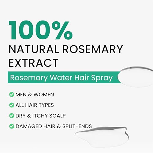 Image of Drontika Bioleaf Botanicals Rosemary Water Spray for Hair Growth & Hair Thickness with Rice Water & Henna |100% Natural Extract | Soft & Smooth Hair| Controls Hairfall| Non-Greasy & Fast Absorbing | 200 ml
