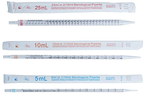 Scistar 25Ml Disposable Polystyrene Serological Pipettes, Individually Wrapped, Sterile, Standard Length, Laboratory Grade, (Case Of 100) #TOP2