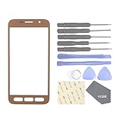 VEKIR Glass Lens Screen Replacement for Samsung Galaxy S7 Active AT&T G891 G891A(Gold)