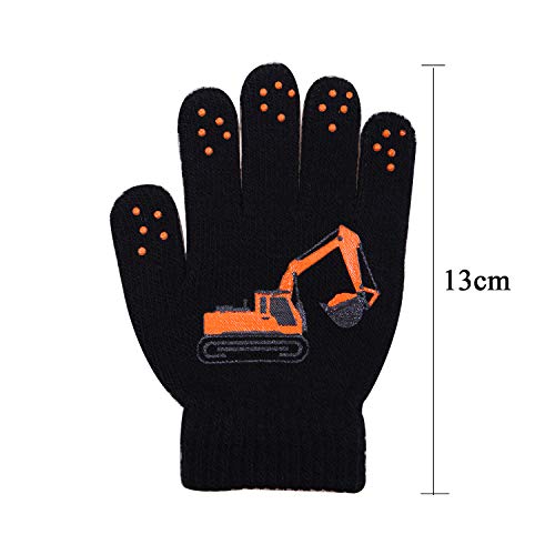 Cooraby 3 Pairs Winter Kids Gloves Warm Stretchy Knitted Magic Gloves Full Finger Mittens3