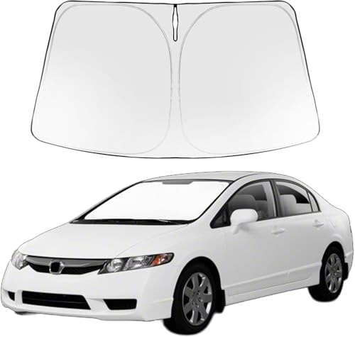 Image of Proadsy 2026 Upgrade Windshield Sun Shade Custom Fit 2006-2011 Civic Foldable Front Sunshade Protector Sun Visor Blocks UV Rays Keep Car Cooler