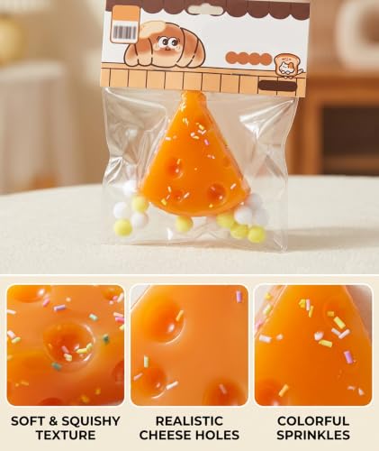 Image of 2Pcs Cheese Squishy, Taba Squishy, Dumpling Squishy-Stretchy Food-Shaped Sensory (brown1)