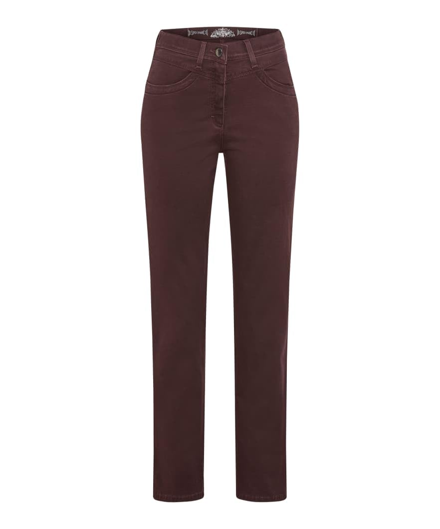 Raphaela by Brax Laura New Cosy Winter Cotton Trousers, 80 Amarone, 34W x 30L