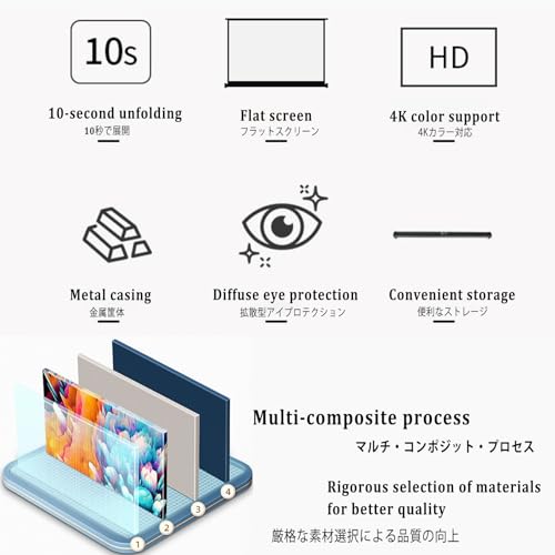 Pantalla portátil de proyección 50" 16:9 retráctil de escritorio miniatura 3