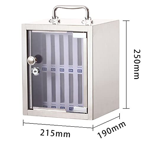 Image of Wall-Mounted Lockable Mobile Phone Storage Box with Handle - 12-Slot Safe Deposit Case for Office /Classroom Staff - Secure Cell Phone,12slots
