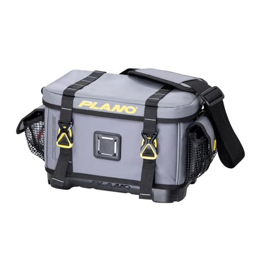 Plano Z-Series 3600 Tackle Bag, Medium, Gray 500D PVC Fabric, Includes 2 3600 StowAway Storage Utility Boxes, Waterproof and Non-Slip Base Soft Tackle Box