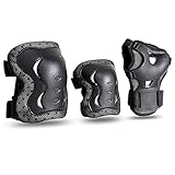 JBM Youth Kids Knee Pads and Elbow Pads with Wrist Guards and Adjustable Straps Protective Gear Set for Roller Skating Cycling BMX Bike Skateboard Inline Skating Scooter Riding Sports