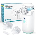 NAHKZNY Aersol Portatile Silenzioso Macchina Aerosol per Adulti e Bambini con 2 Maschere e Boccaglio Aerosol Ultrasuoni Ricaricabile con USB per Viaggi e Casa