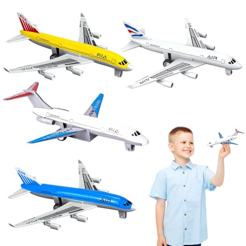 NimblusToy Aereo Giocattolo, 4pcs Aeroplano Giocattolo, Aereo Set Modello, Modellini Aerei, Miniatura Deco Aeroplano Giocattolo Bambini Ragazzo Natale Compleanno Regalo -A