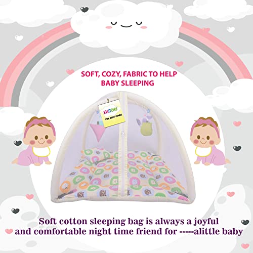 Image of Kwitchy New Born Baby Bedding Combo of Mattress with Net | 4 Pcs Gadda Set (0-6 Months) Yellow (3PCS Set)