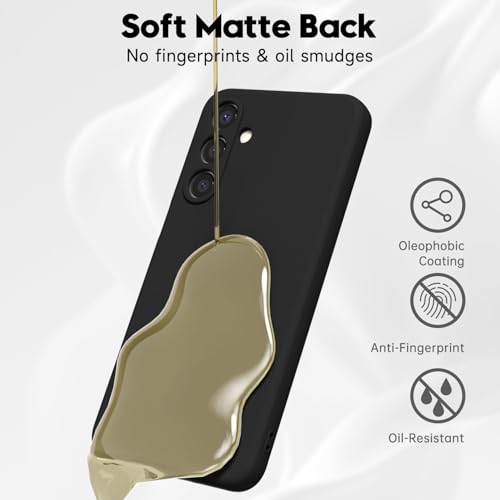 Image of DIZORO Microfiber Candy Case for Samsung M16 5g / F16 5g Smooth Touch Cushion Liquid Soft Silicone Gel Rubber Phone Cases Non-Slip Full Body Protective Shockproof Back Cover - Black