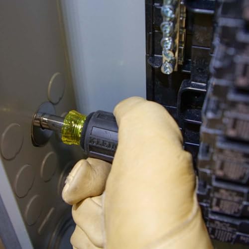 Klein Tools 32561 Multi-Bit Screwdriver / Nut Driver, 6-in-1 Stubby Screwdriver with 2 Phillips, 2 Slotted, 2 Nut Drivers - Image 8