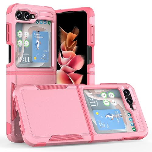 WOGROO Galaxy Z Flip 5 Case, Samsung Z Flip 5 Case, Shockproof, Strong and Durable Phone Protective Case for Samsung Galaxy Z Flip 5 5G, Pink