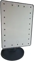 Espelho Led De Mesa Em Touch 22 Luzes Para Make E Skincare (Preto)