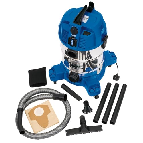 Draper 1600w Wet and Dry 30 Litre Vacuum Cleaner 1.5m Flexible hose and Accessories - Home DIY Car Carpet Workshop and Professional Use 2 Draper 1600w Wet and Dry 30 Litre Vacuum Cleaner 1.5m Flexible hose and Accessories - Home DIY Car Carpet Workshop and Professional Use - Image 2