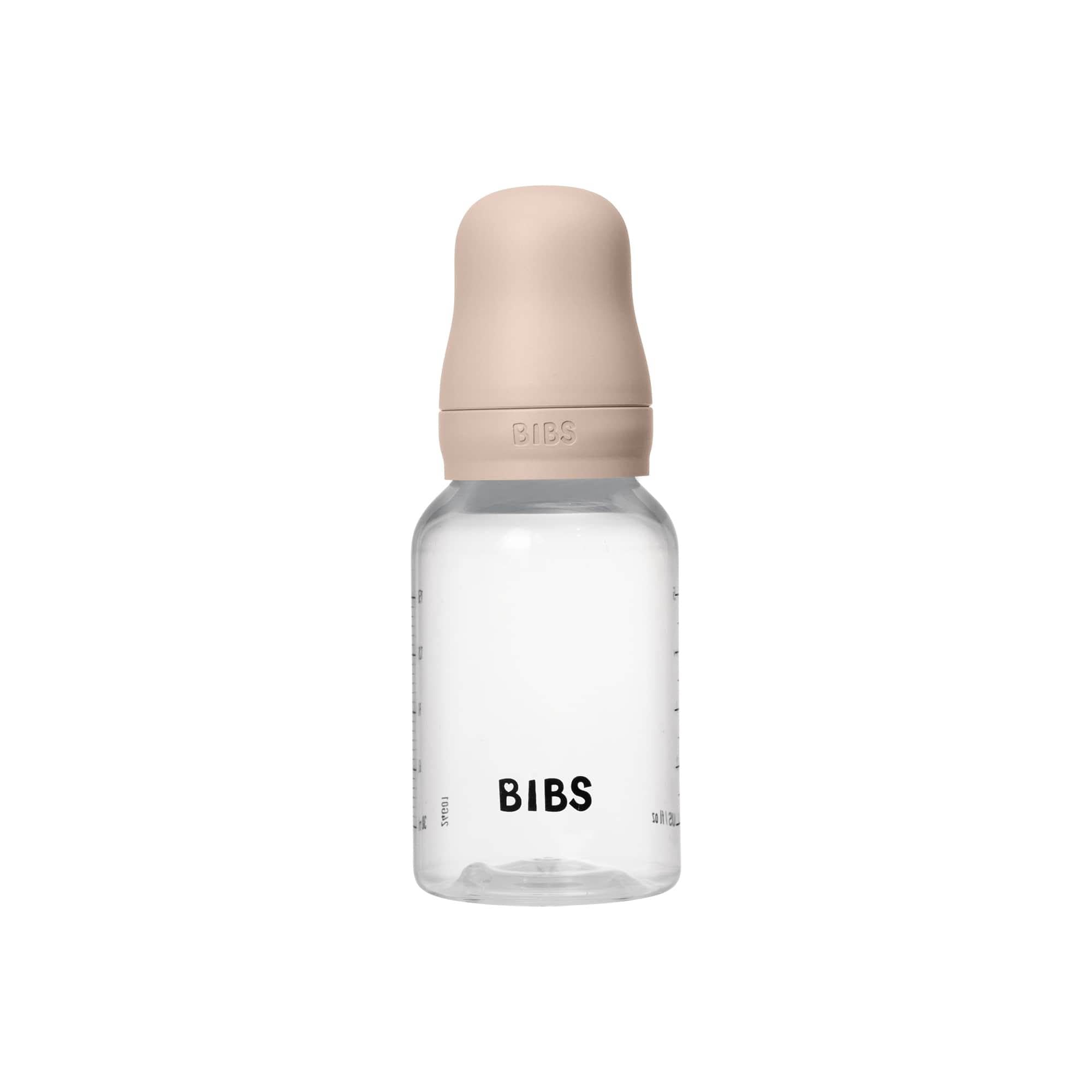 Biberon Baby BIBS 150 ml - Tettarella in lattice di gomma naturale - Anti-coliche, senza BPA, tettarella tonda, flusso lento, leggero e facile da pulire, per neonati 0+ anni - Blush