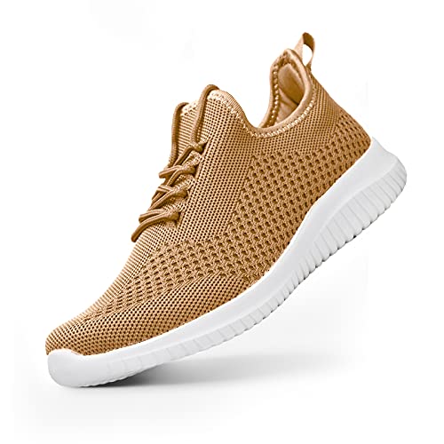 Slip On Sneakers for Women-Non Slip Gym Sports Shoes Lightweight Comfortable Walking Tennis Shoes Orange 8