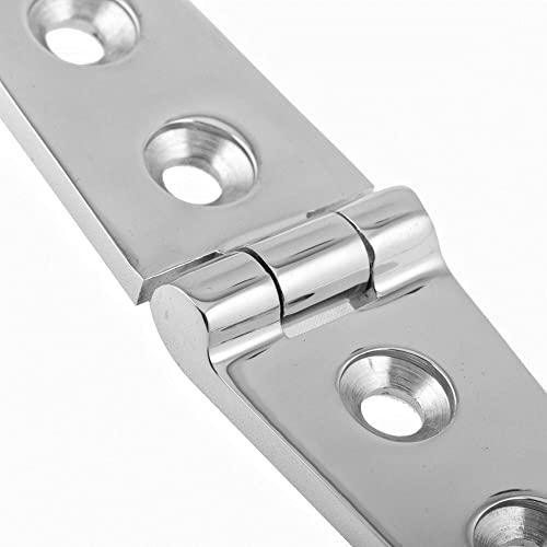 316 Stainless Steel Boat/Door Hinge ，Heavy Duty Marine Grade Cupboard Cabinet Drawer Door Strap Butt Hinge Furniture Hardware (Size: 6”X1”,2Pcs) #TOP1