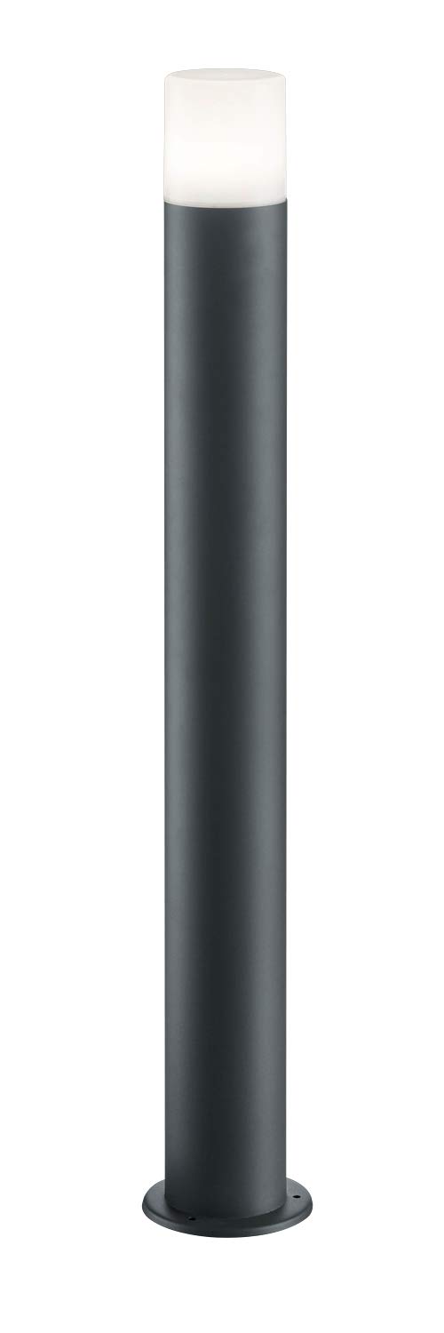 Trio Leuchten Hoosic 424060142 - Lampada da terra per esterni, in alluminio pressofuso, colore: antracite, plastica bianca, 1 lampadina E27