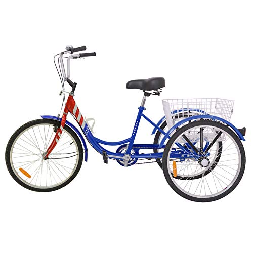 Slsy Adult Tricycles Single Speed, Adult Trikes 20/24 / 26 inch 3 Wheel