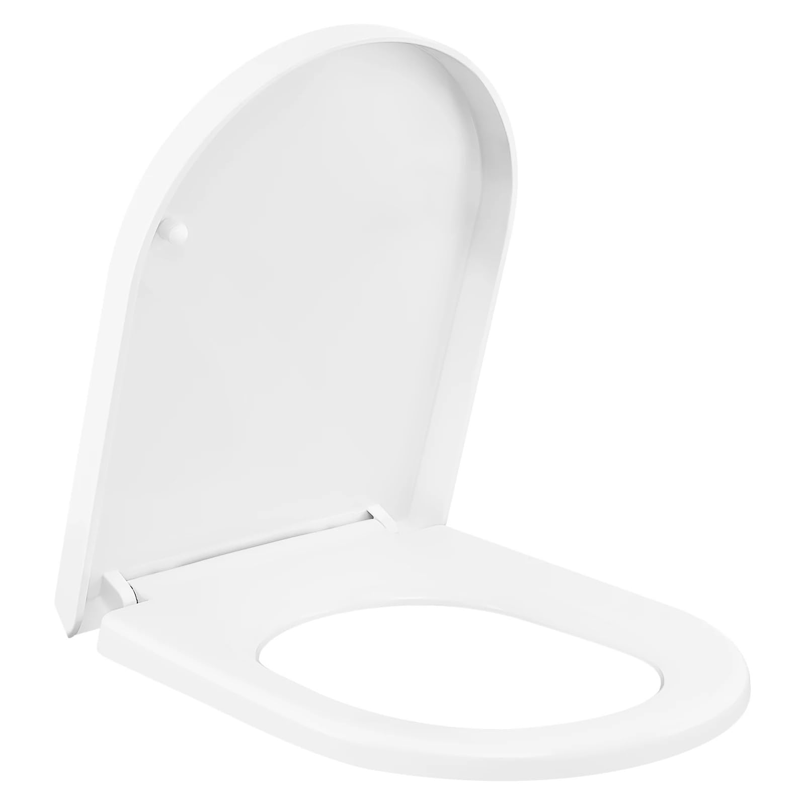 Soft Close Toilet Seat D-Shaped Toilet Lid Seat Lid Soft Close Mechanism Hinge Antibacterial Bathroom Accessories Fast Fix Quick Installation