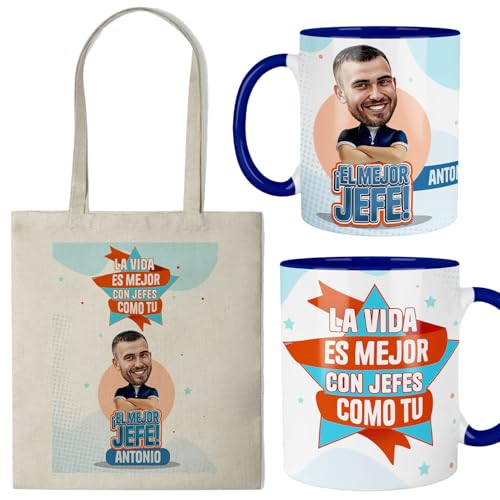 Kembilove® Taza y Bolsa Personalizada para Jefe Regalo Original