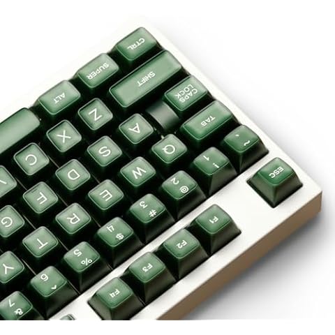 REDQIN Keycaps - Emerald Jade Keycap Double Shot PBT Keycaps RSA Profile Shine Through Keycaps Translucent Custom Keycaps Set for Mechanical Keyboard Keycaps (Emerald Jade Keycaps) Cover