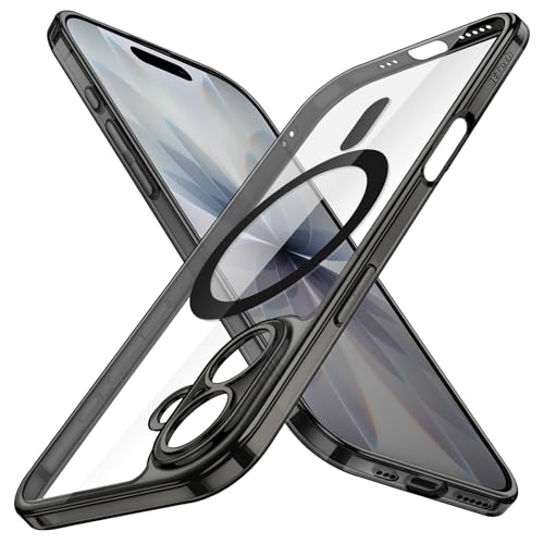 Image of JETech Magnetic Slim Case for iPhone 17 6.3-Inch Compatible with MagSafe, Camera Lens Full Protection, Ultra-Thin Lightweight Clear Minimalist Protective Phone Cover (Black)