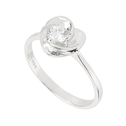 Image of MARC 925 Sterling Silver Round cut 0.40 ct White CZ Floral Ring