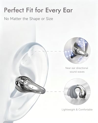 Image of CoolJumper Upgraded Clip-on Ear Earbuds, Bluetooth 6.1 Wireless Open Ear Headphones, Comfortable Fit with Crystal Clear Sound, 50-Hour Battery Life,Two-Way Headphones Earbuds for Gym & Outdoor Sports
