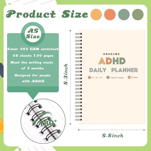 ADHD Daily Planner Neurodivergent Tools Notebook 130 Page Undated Productivity The Anti Daily To Do List Planner Focused Planners for Men & Women - Thumbnail 2
