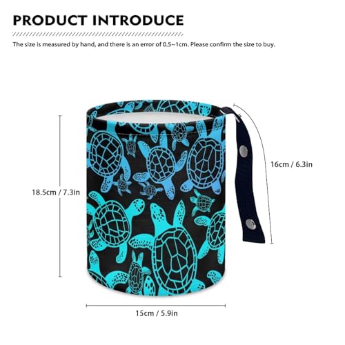 Image of Sea Turtle Car Garbage Can Mini Car Trash Bin Hanging Headrest with Adjustable Buttons Multipurpose Cars Organizer