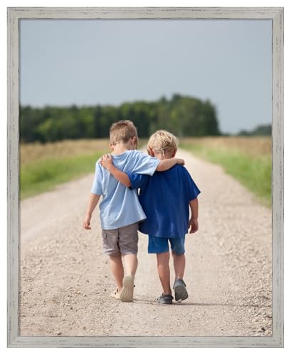 Amanti Art Picture Frame 16x20 Photo Frame, Shiplap White Narrow Wood Framing for your Wedding Photos, Family Pictures, Diploma, Certificate, Kids Art Gift for Mom or Poster Wall Decor