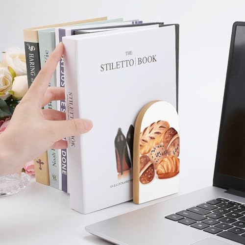 Sujetalibros de madera que evitan la caída de libros pesados en estanterías y escritorios 7