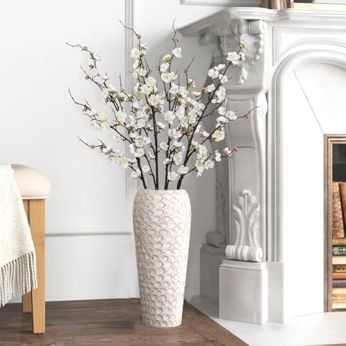 Betylifoy Artificial Plum Blossom Flowers 4Pcs Faux Silk Cherry Blossom 38" Long Stems Fake Plum Blossom Branches Artificial Silk Flower for Flowers Arrangement Wedding Home Table  image 6