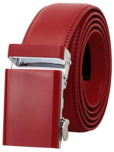 Image of Falari Men Unisex Genuine Leather Ratchet Dress and Casual Belt, Automatic Sliding Buckle, Trim to Fit