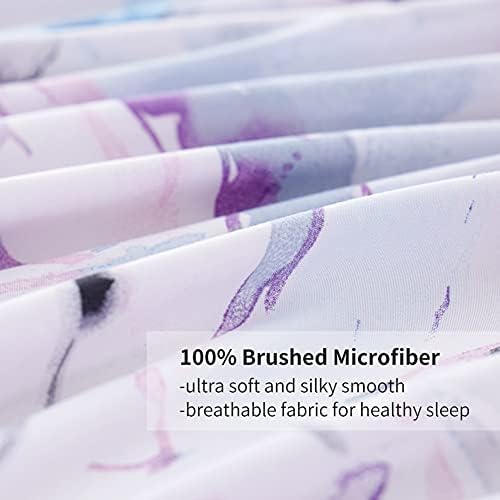Amazon Brand - Umi Double Duvet Cover Set,Printed Double Bed Duvet Cover Set Quilt Cover with 2 Pillowcases,Ultra Soft Microfiber Floral Bedding Set